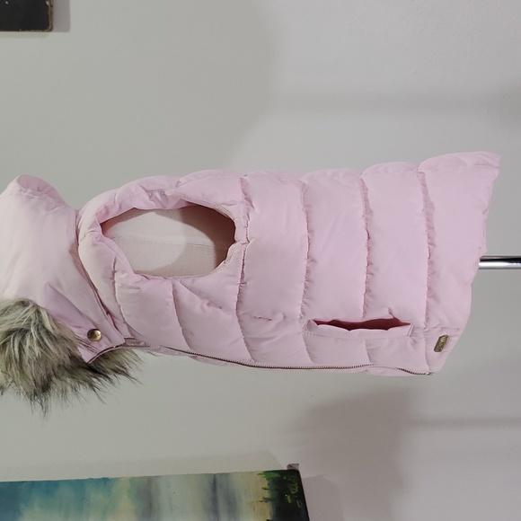H&M pink Padded fur hood vest size 4-6y - Picture 9 of 16